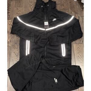 Nike Tech Fleece Set Mens Full Zip Hoodie Jogger Pants 2-piece Set. 2XL-Black